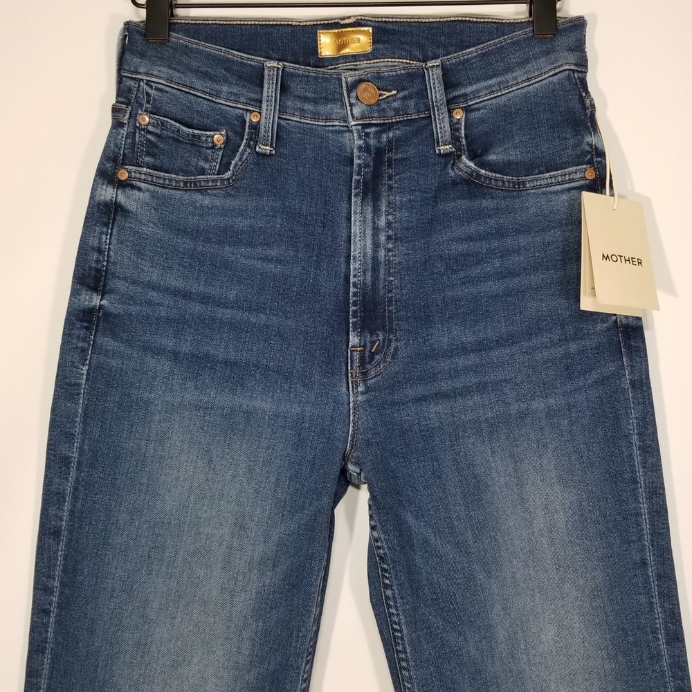 NWT MOTHER High Waisted Rider Ankle Step Fray in Over The Top Straight Jeans 27 - Picture 8 of 16
